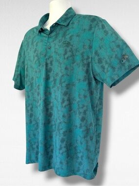 Adidas Ultimate 365 Green Textured Print Golf Polo Men's L Superstition Mountain